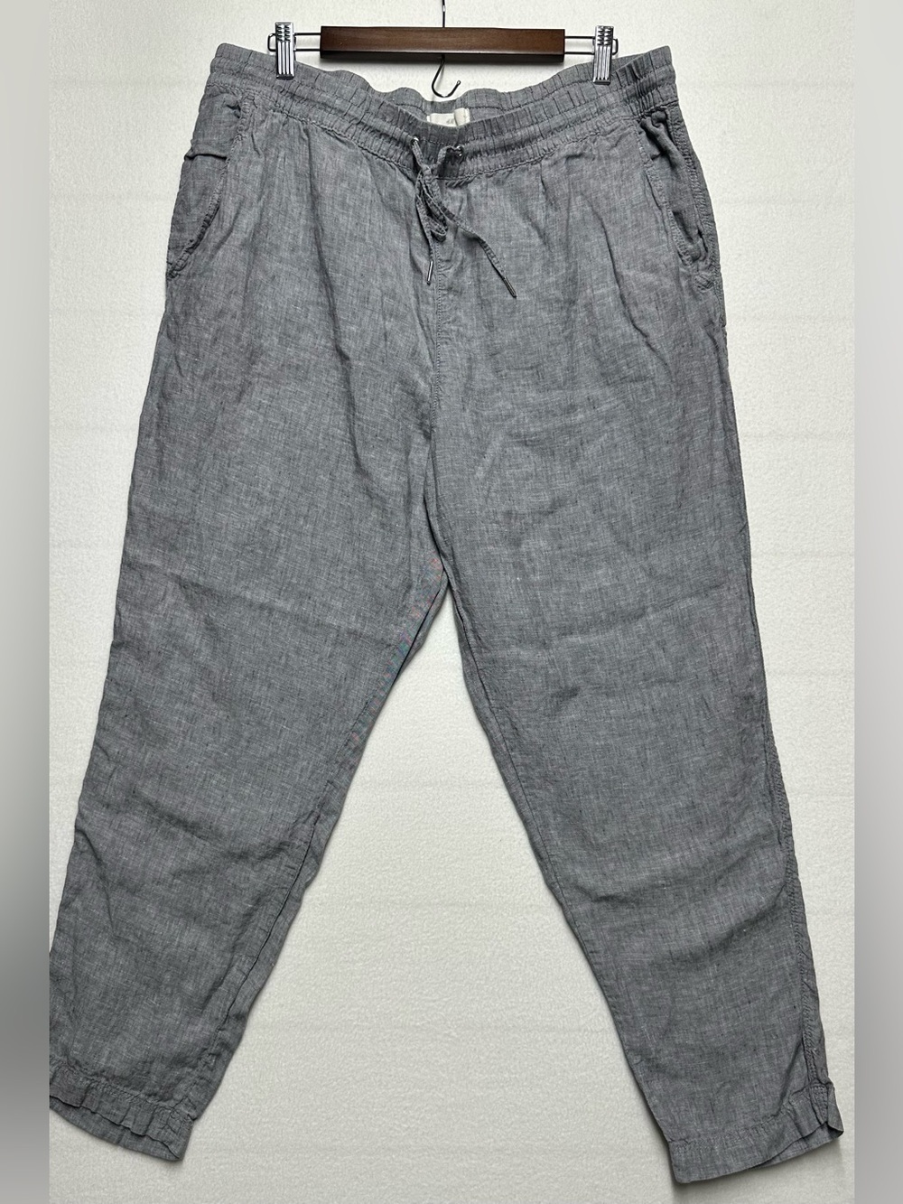 H&M 100% Linen Pants Gray Men’s XL – 41x29 Lightweight Casual